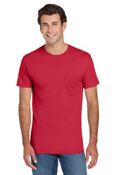 Jerzees® Dri-Power® 50/50 Cotton/Poly Pocket T-Shirt - True Red - S