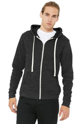 BELLA+CANVAS® Unisex Triblend Sponge Fleece Full-Zip Hoodie - Charcoal-Black Triblend - XS