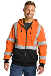 CornerStone® ANSI 107 Class 3 Heavy-Duty Fleece Full-Zip Hoodie - Safety Orange - M