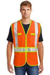 CornerStone® ANSI 107 Class 2 Dual-Color Safety Vest - Safety Orange/ Safety Yellow - S