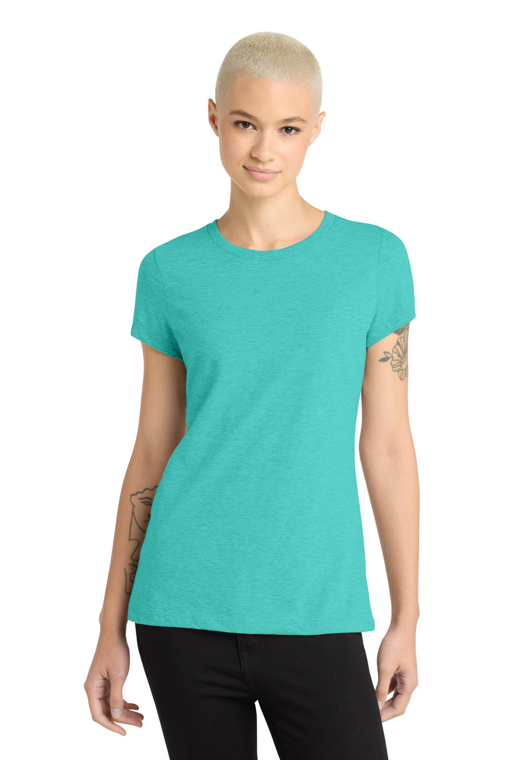 District® Women’s Perfect Blend® CVC Tee - Aqua Heather - 3XL