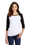 District ® Women’s Perfect Tri ® 3/4-Sleeve Raglan - Black/ White - XS