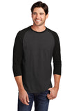District® Perfect Tri® 3/4-Sleeve Raglan - Black/ Black Frost - XS