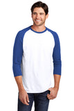 District® Perfect Tri® 3/4-Sleeve Raglan - Deep Royal/ White - XS