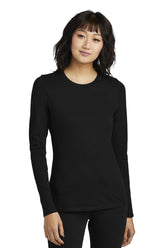 District® Women’s Perfect Blend® CVC Long Sleeve Tee - Black - XS