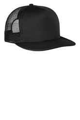 District® Flat Bill Snapback Trucker Cap - Black - OSFA