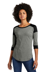 New Era ® Women's Heritage Blend 3/4-Sleeve Baseball Raglan Tee - Black/ Black Twist - XS