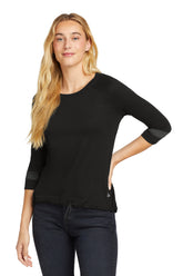 New Era ® Women's Tri-Blend 3/4-Sleeve Tee - Black Solid/ Graphite - XS