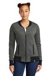 New Era® Women's French Terry Baseball Full-Zip - Black Twist/ Black - XS