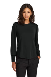 Mercer+Mettle® Women's Stretch Jersey Long Sleeve Blouson Top - Deep Black - XS