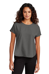 Mercer+Mettle® Women's Stretch Crepe Crew - Anchor Grey - XS