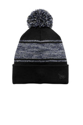 New Era® Knit Chilled Pom Beanie - Black/ Deep Navy - OSFA
