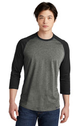New Era ® Heritage Blend 3/4-Sleeve Baseball Raglan Tee - Black/ Black Twist - XS