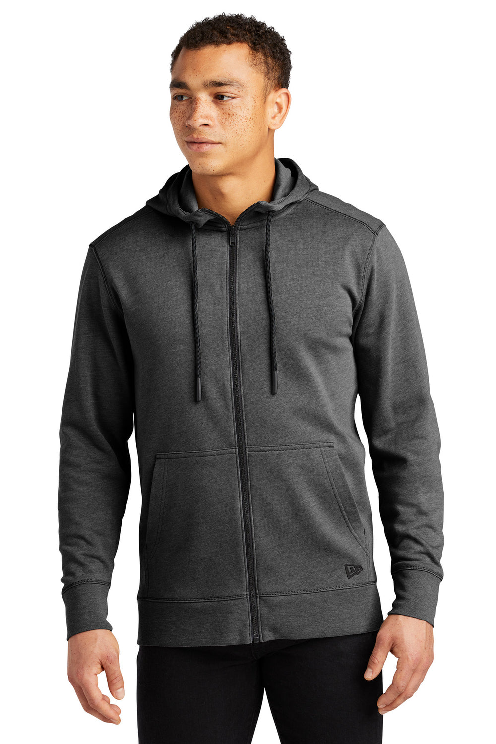 New Era ® Tri-Blend Fleece Full-Zip Hoodie - Black Heather - XS