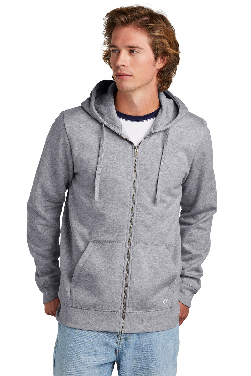 New Era® Comeback Fleece Full-Zip Hoodie - Athletic Heather - XS