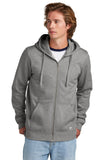 New Era® Comeback Fleece Full-Zip Hoodie - Dark Heather Grey - XS