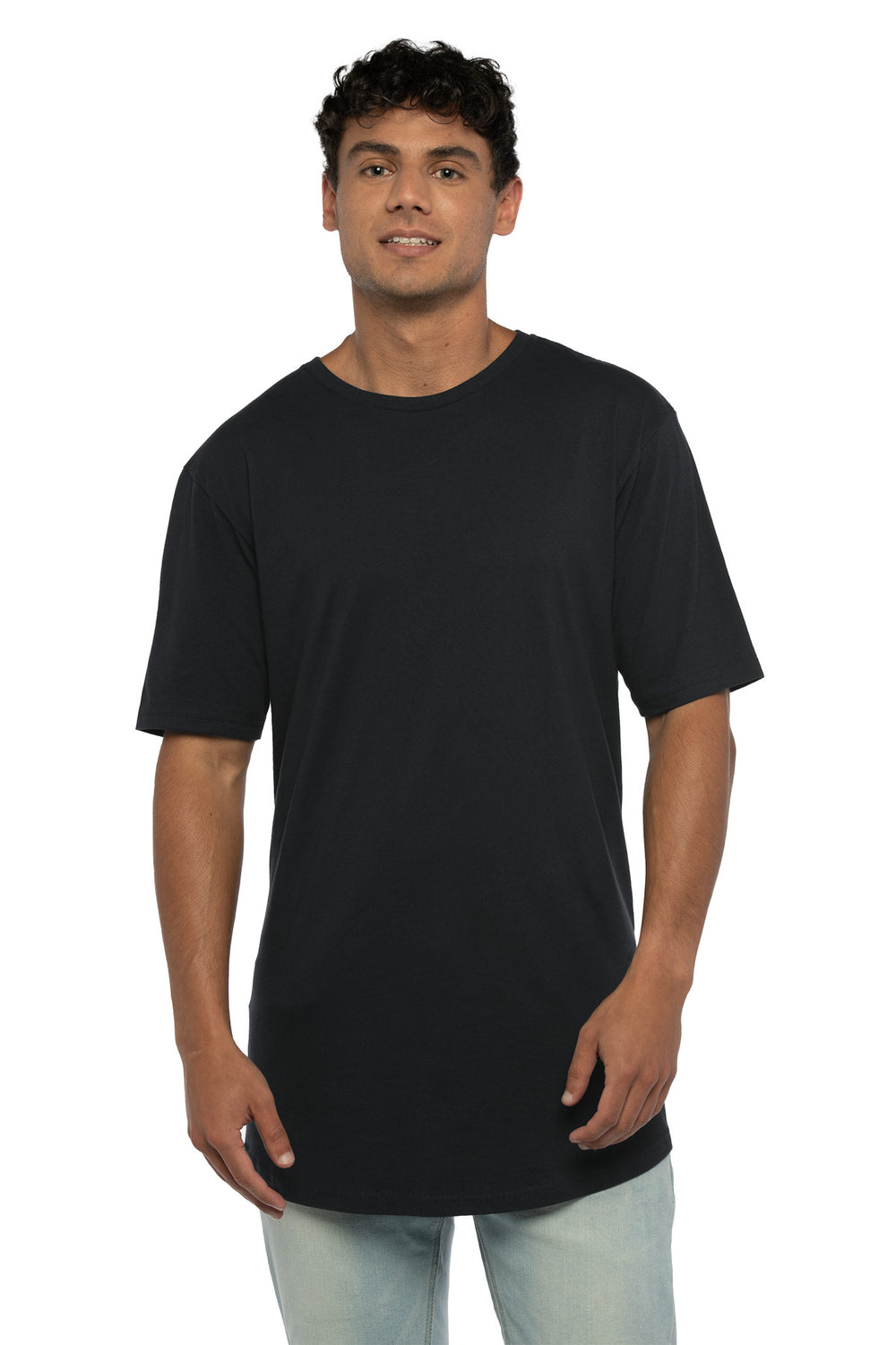 Next Level Apparel® Cotton Long Body Tee - Black - XS