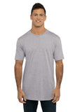 Next Level Apparel® Cotton Long Body Tee - Heather Gray - XS