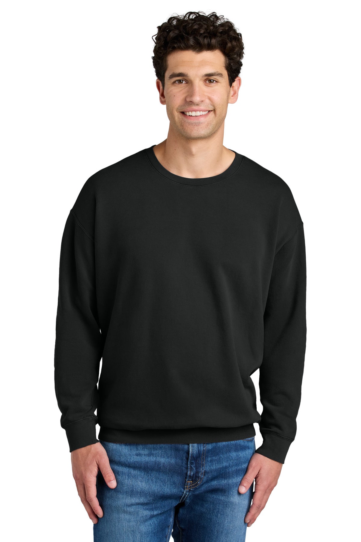 Comfort Colors® Lightweight Crewneck Sweatshirt - Black - S