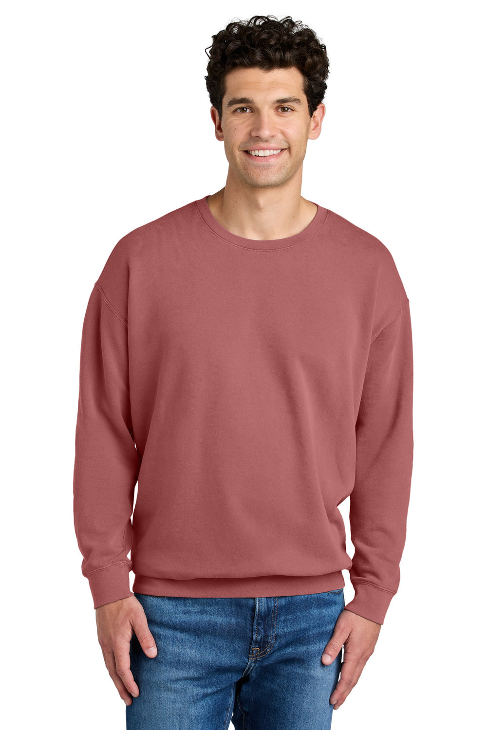 Comfort Colors® Lightweight Crewneck Sweatshirt - Crimson - S