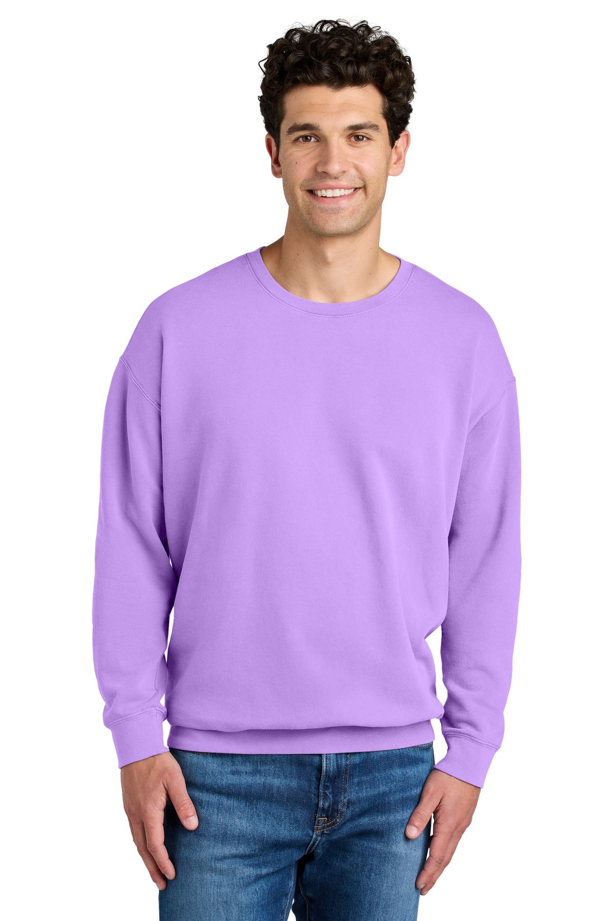 Comfort Colors® Lightweight Crewneck Sweatshirt - Neon Violet - S