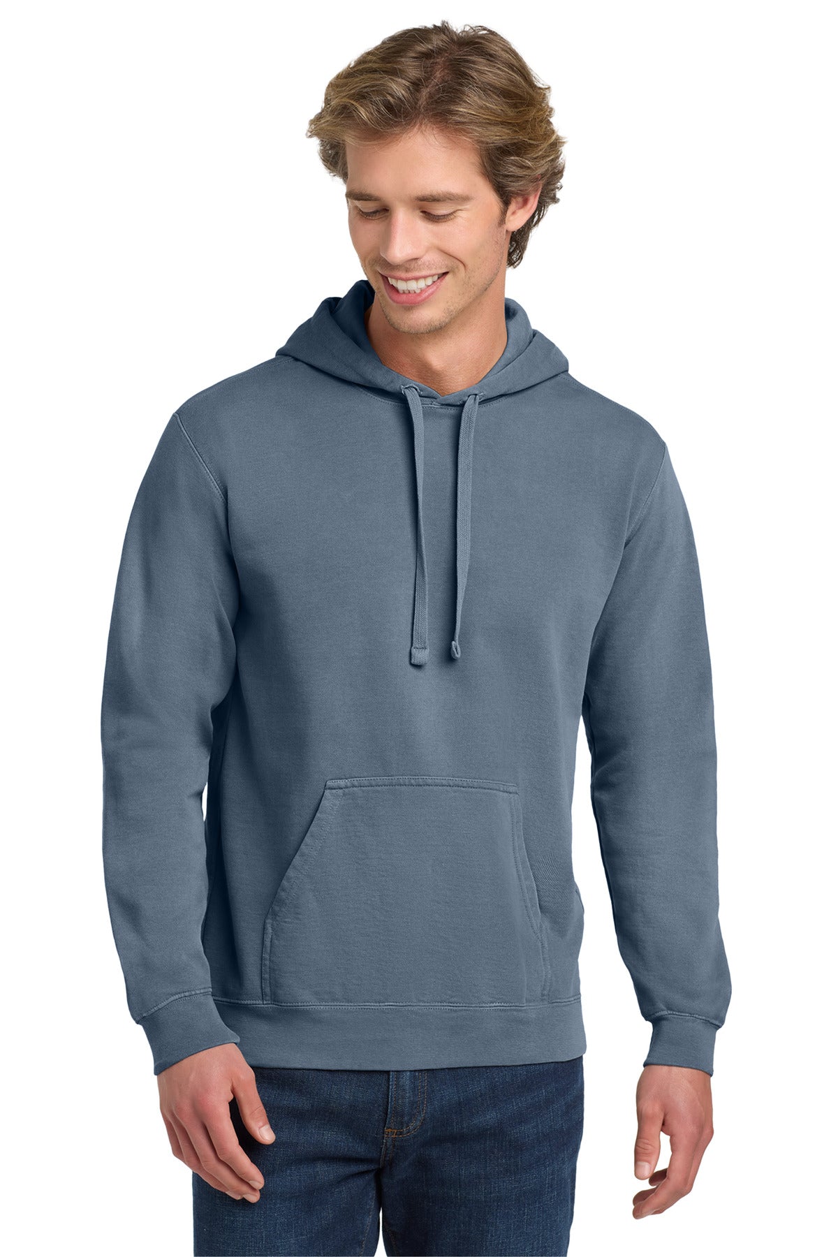 Comfort Colors® Ring Spun Hooded Sweatshirt - Blue Jean - S
