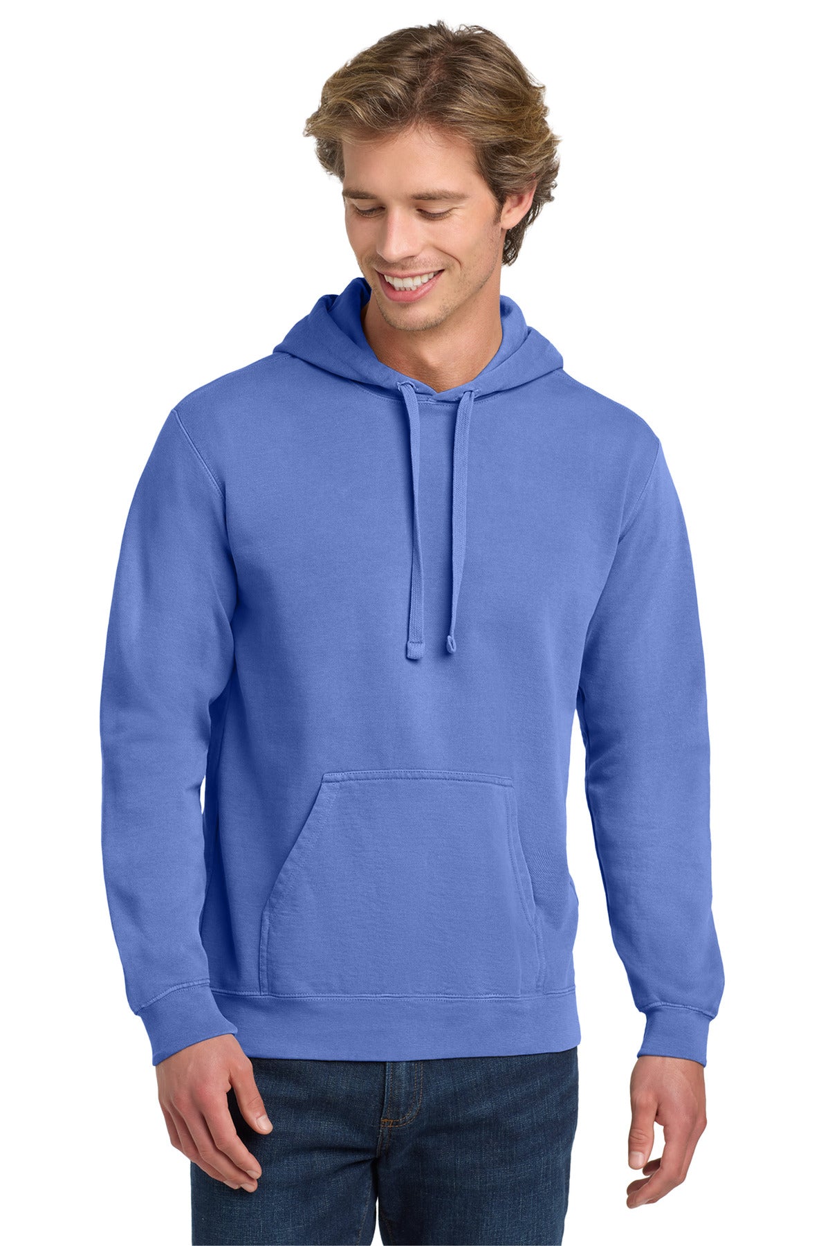 Comfort Colors® Ring Spun Hooded Sweatshirt - Flo Blue - S