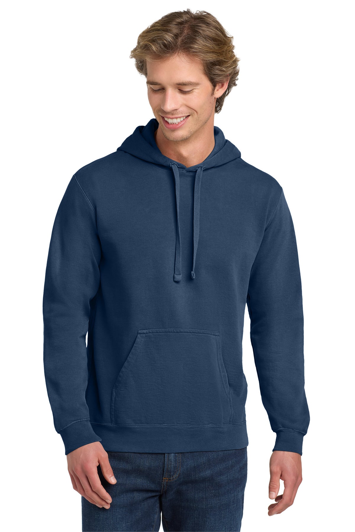 Comfort Colors® Ring Spun Hooded Sweatshirt - True Navy - S