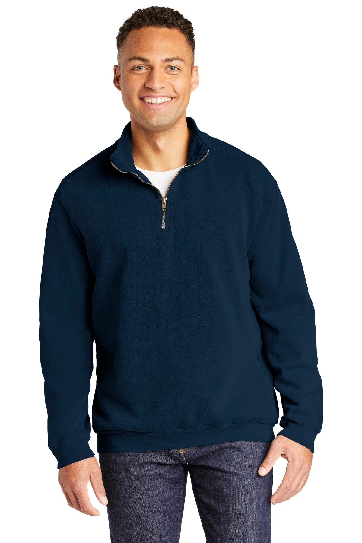 Comfort Colors® Ring Spun 1/4-Zip Sweatshirt - True Navy - S