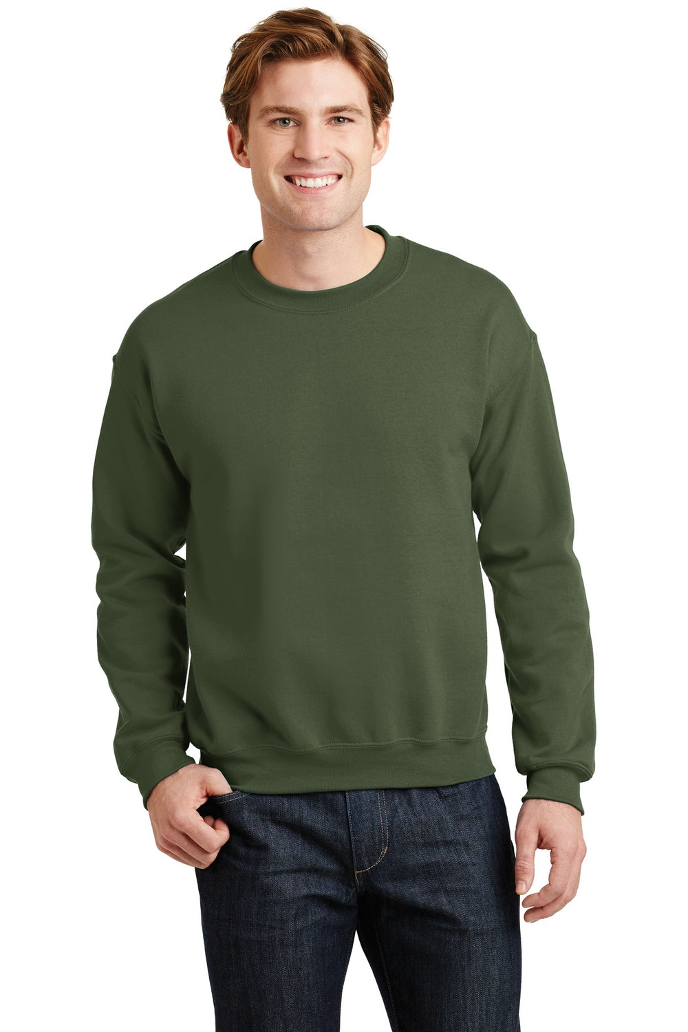 Gildan® Heavy Blend™ Crewneck Sweatshirt - Military Green - S