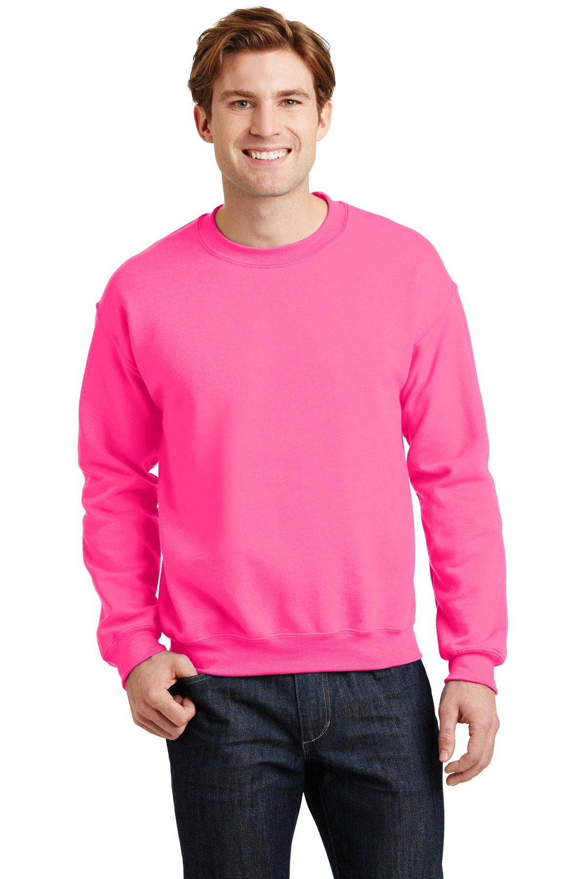 Gildan® Heavy Blend™ Crewneck Sweatshirt - Safety Pink - S
