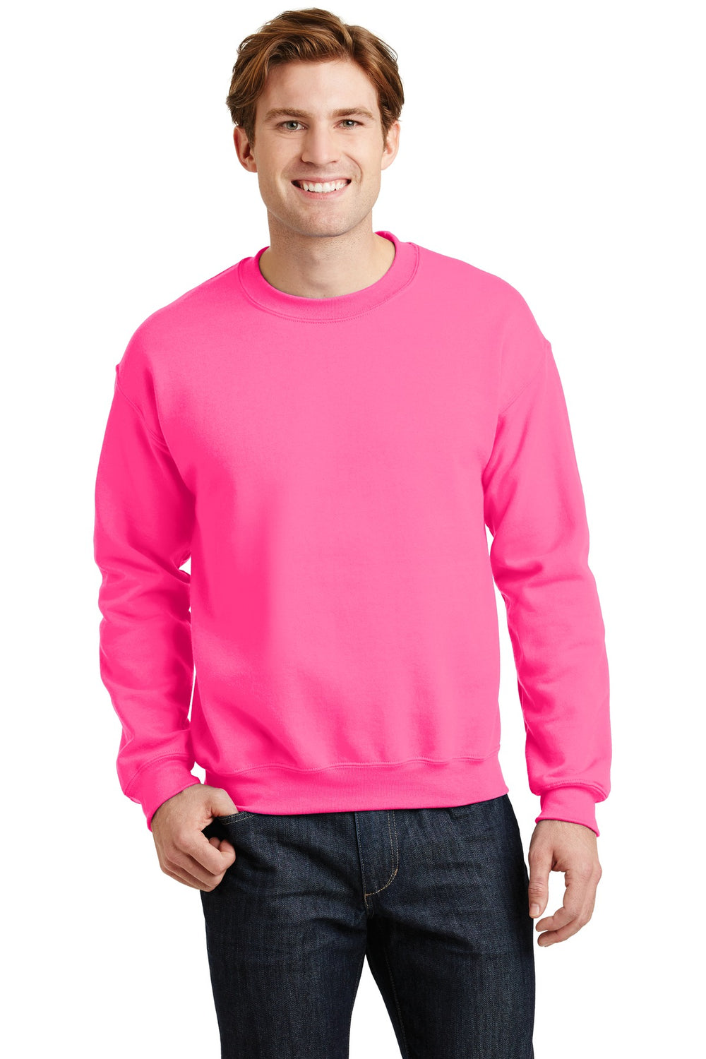 Gildan® Heavy Blend™ Crewneck Sweatshirt - Safety Pink - S
