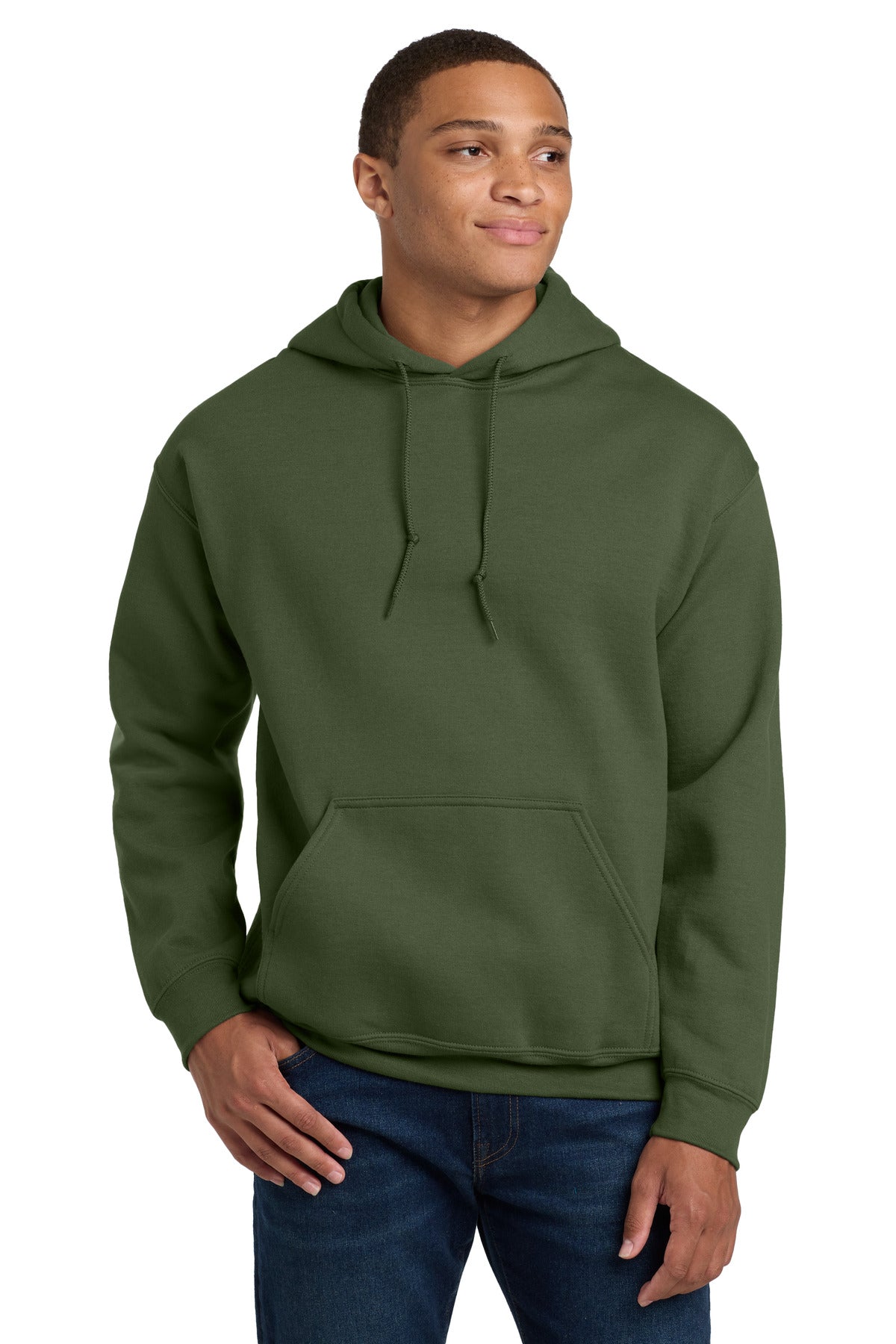 Gildan® Heavy Blend™ Hooded Sweatshirt - Military Green - S
