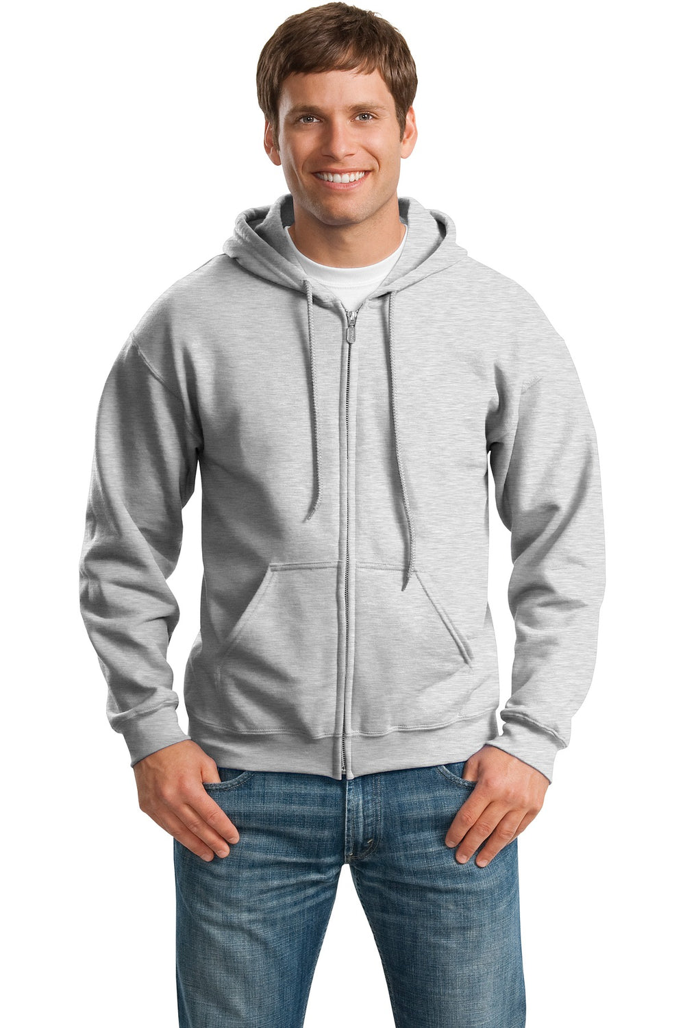 Gildan® Heavy Blend™ Full-Zip Hooded Sweatshirt - Ash - S