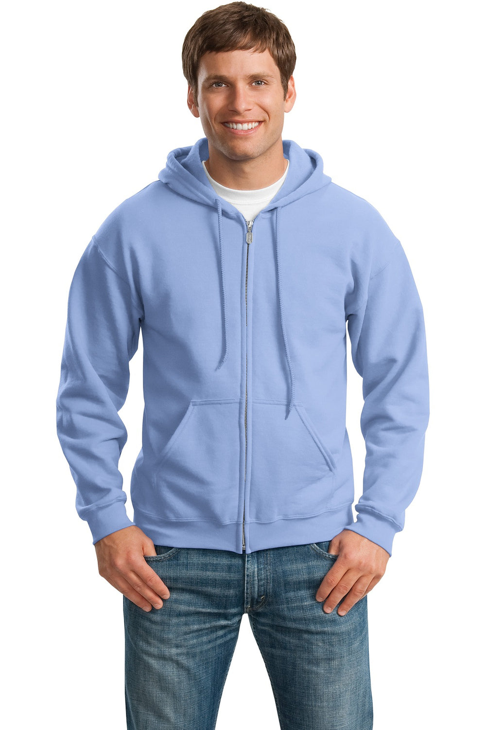 Gildan® Heavy Blend™ Full-Zip Hooded Sweatshirt - Carolina Blue - S