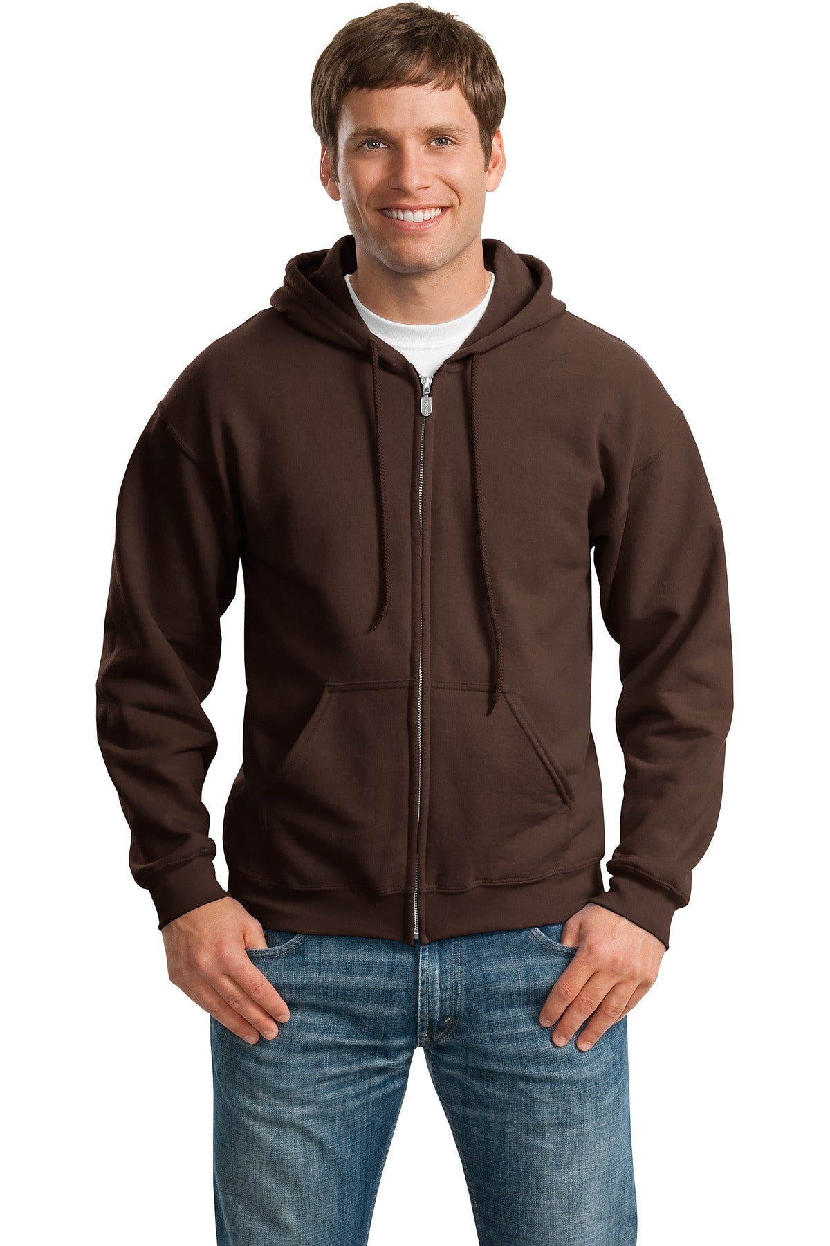 Gildan® Heavy Blend™ Full-Zip Hooded Sweatshirt - Dark Chocolate - S