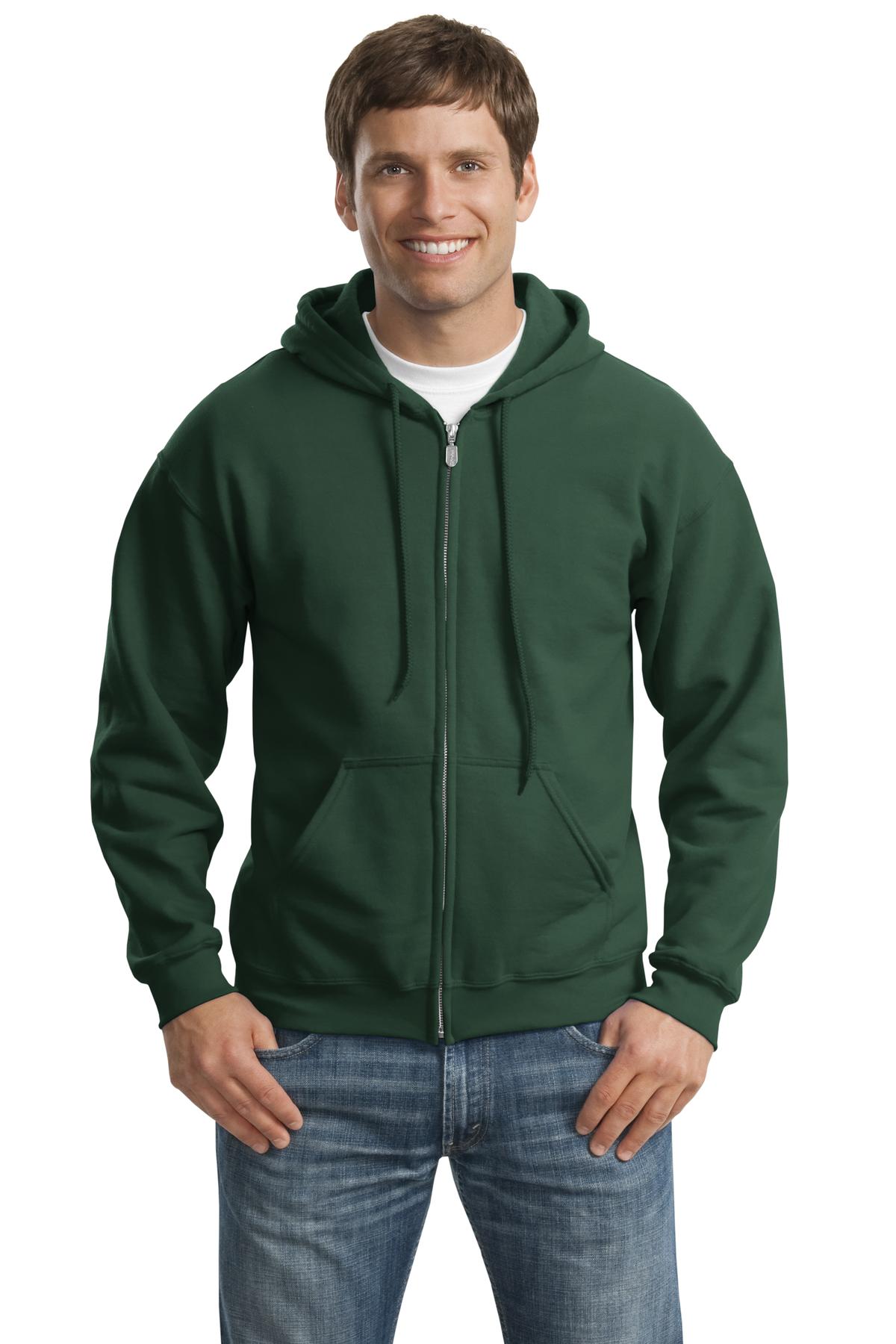 Gildan® Heavy Blend™ Full-Zip Hooded Sweatshirt - Forest Green - S