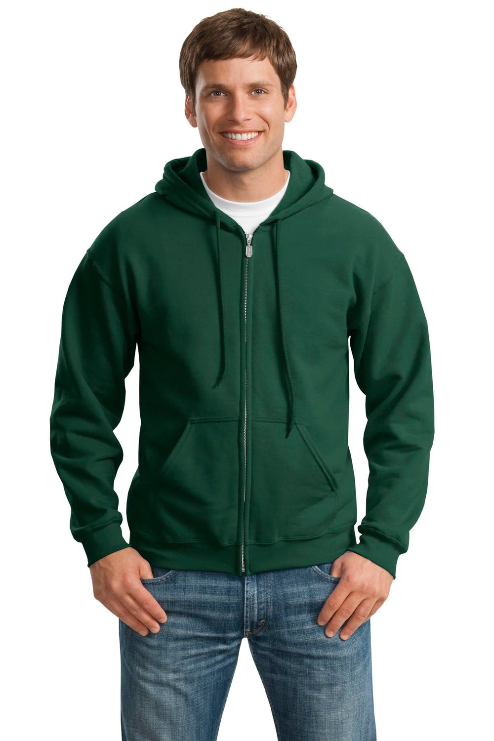 Gildan® Heavy Blend™ Full-Zip Hooded Sweatshirt - Forest Green - S