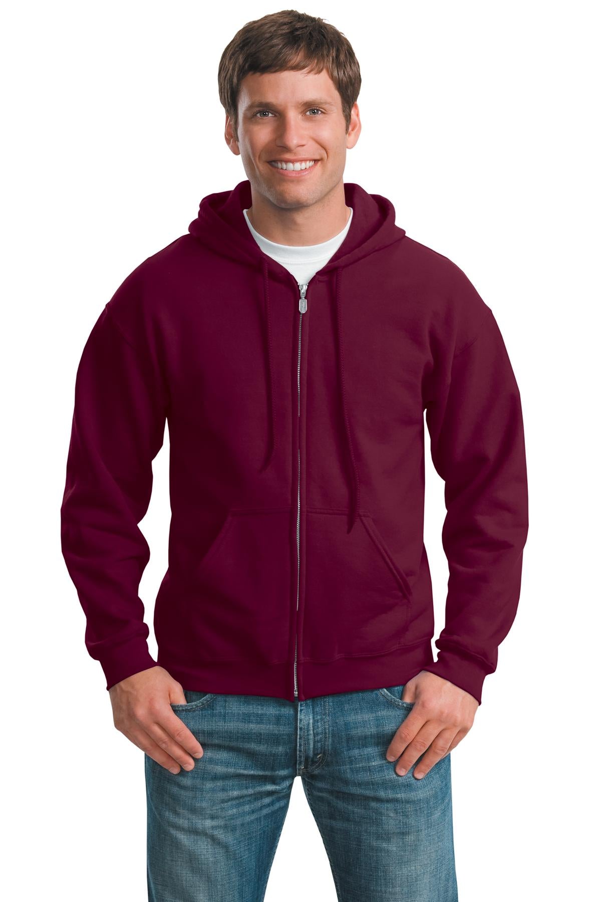 Gildan® Heavy Blend™ Full-Zip Hooded Sweatshirt - Maroon - S