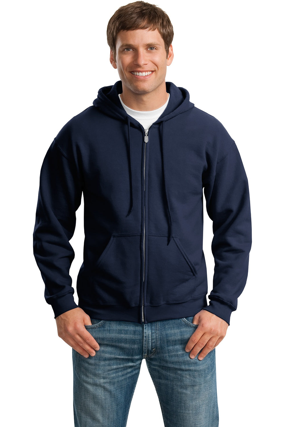 Gildan® Heavy Blend™ Full-Zip Hooded Sweatshirt - Navy - S