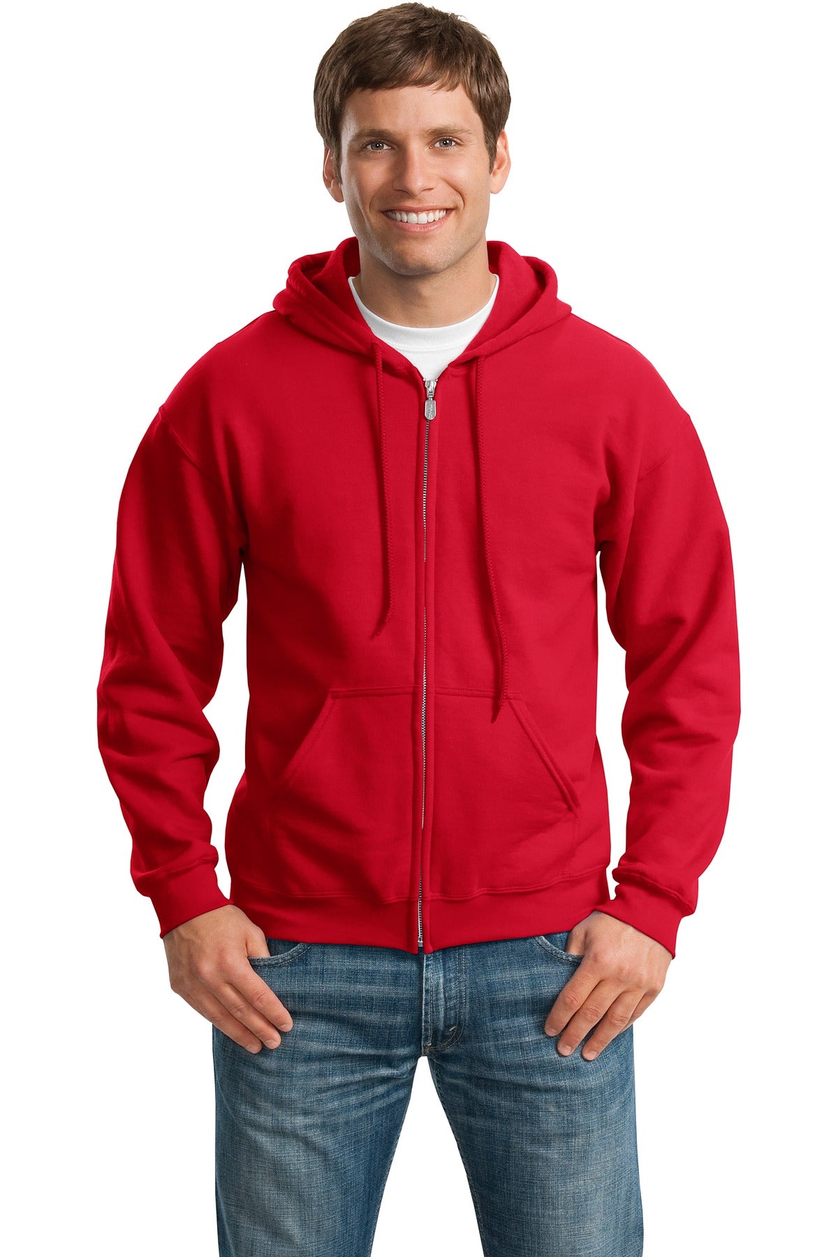 Gildan® Heavy Blend™ Full-Zip Hooded Sweatshirt - Red - S