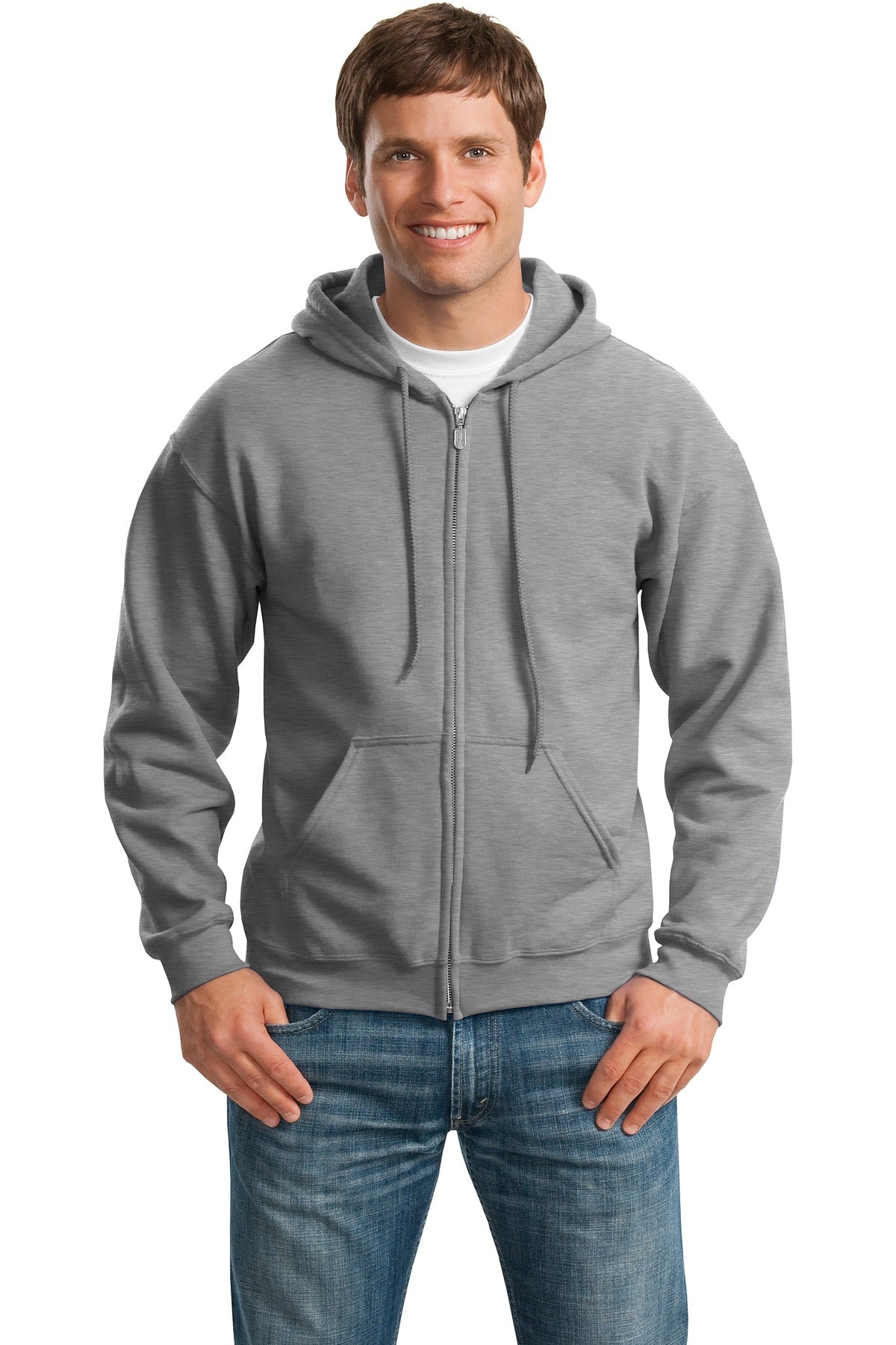 Gildan® Heavy Blend™ Full-Zip Hooded Sweatshirt - Sport Grey - S