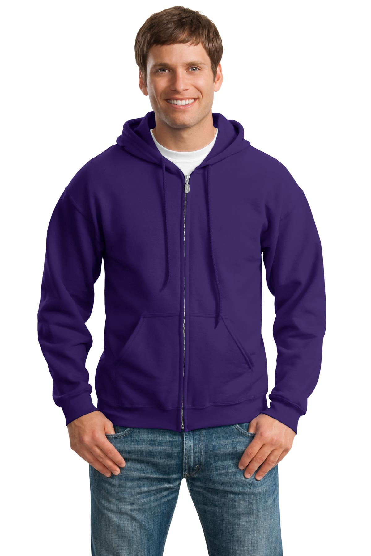Gildan® Heavy Blend™ Full-Zip Hooded Sweatshirt - Purple - S