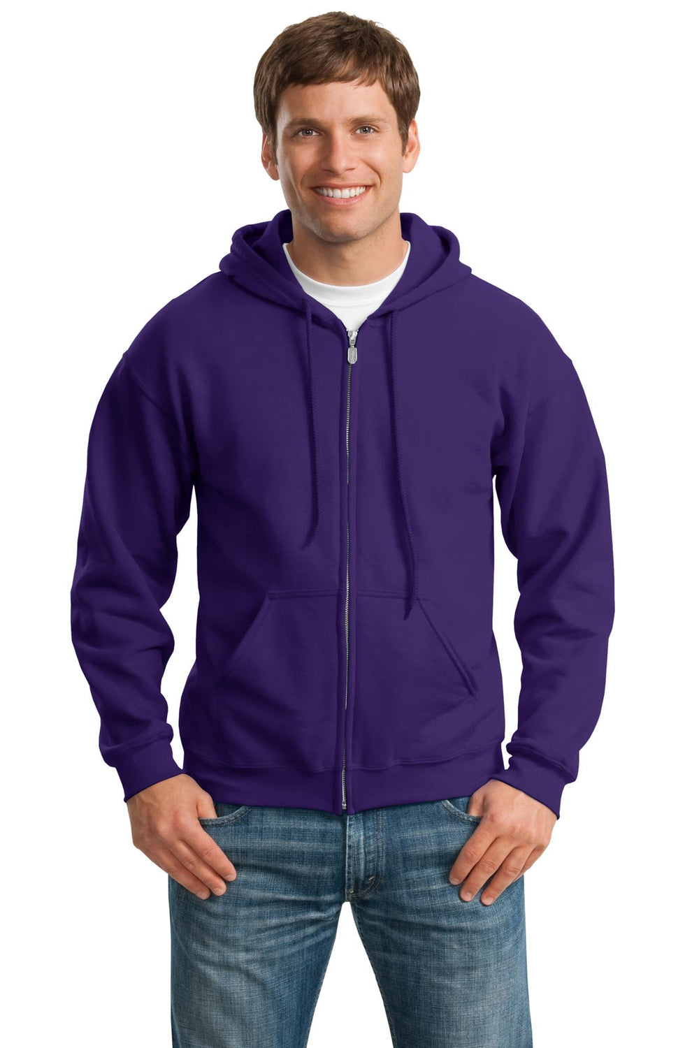 Gildan® Heavy Blend™ Full-Zip Hooded Sweatshirt - Purple - S