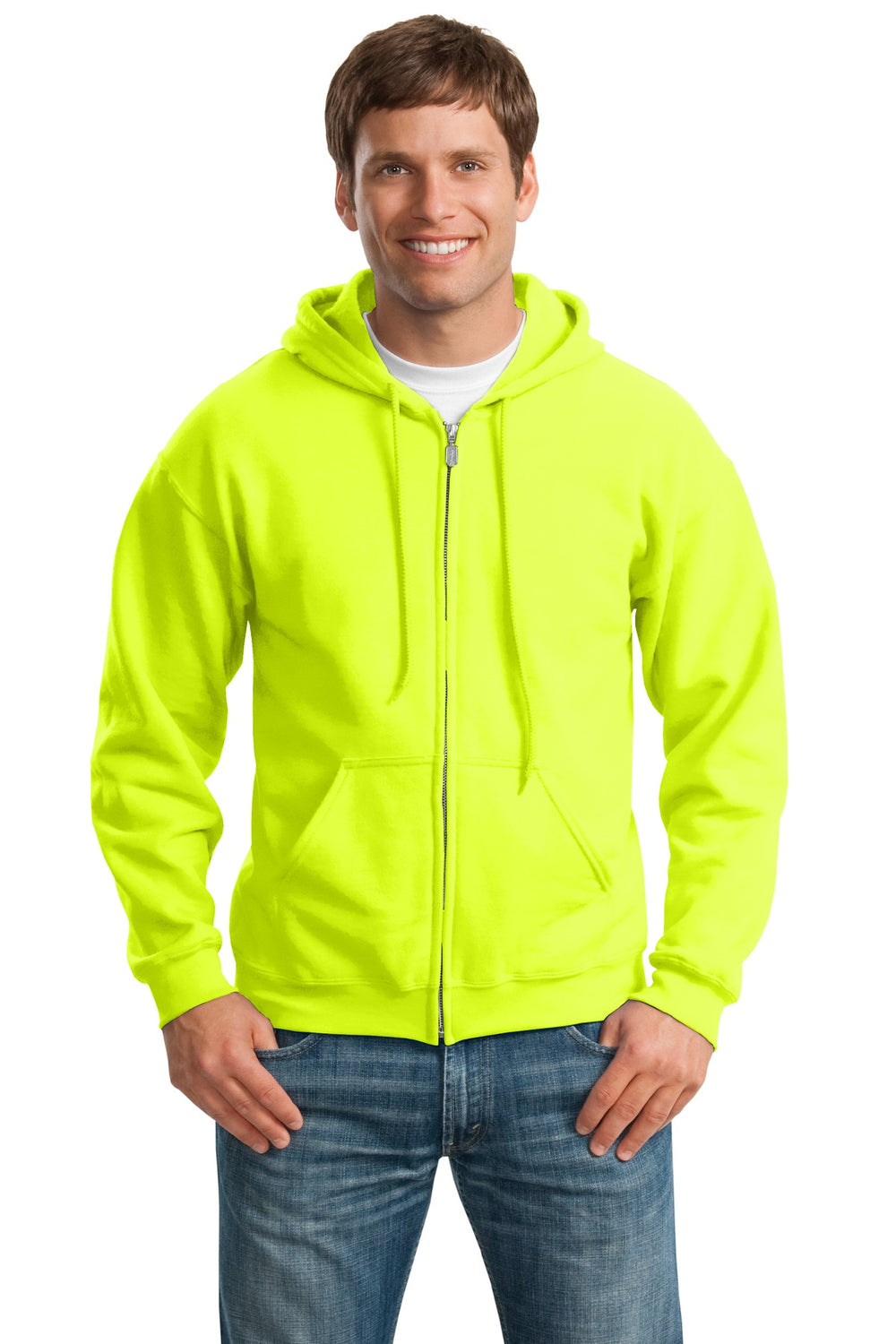 Gildan® Heavy Blend™ Full-Zip Hooded Sweatshirt - Safety Green - S