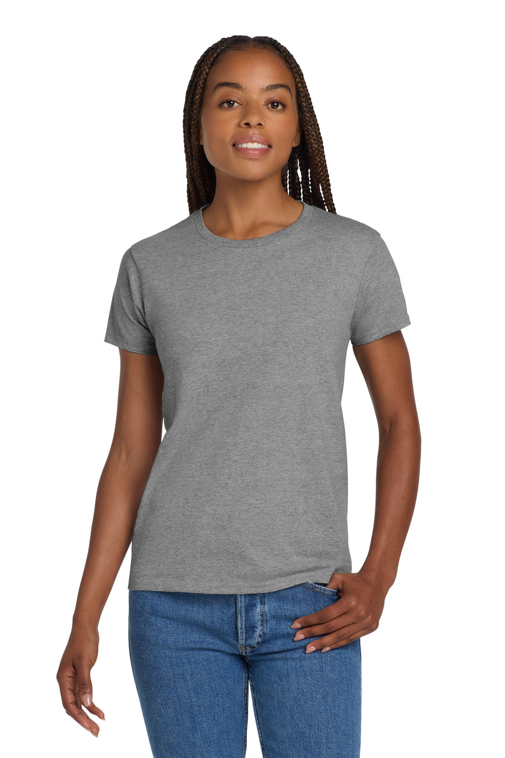 Gildan® Women's Ultra Cotton® 100% US Cotton T-Shirt - Sport Grey - S