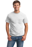 Gildan® Ultra Cotton® 100% US Cotton T-Shirt with Pocket - White - S
