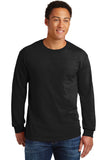 Gildan® Ultra Cotton® 100% US Cotton Long Sleeve T-Shirt with Pocket - Black - S