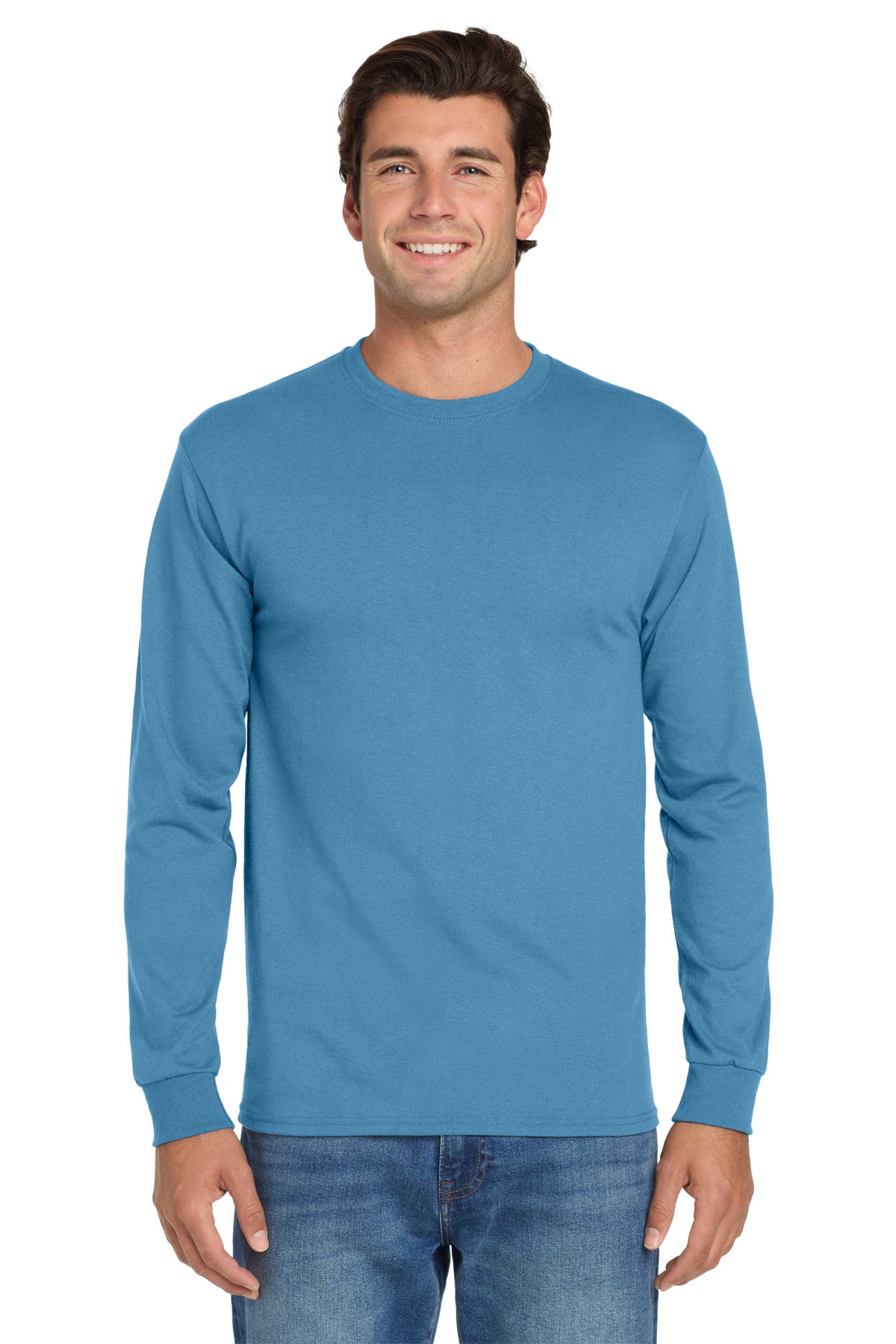 Jerzees® Dri-Power® 50/50 Cotton/Poly Long Sleeve T-Shirt - Columbia Blue - 2XL