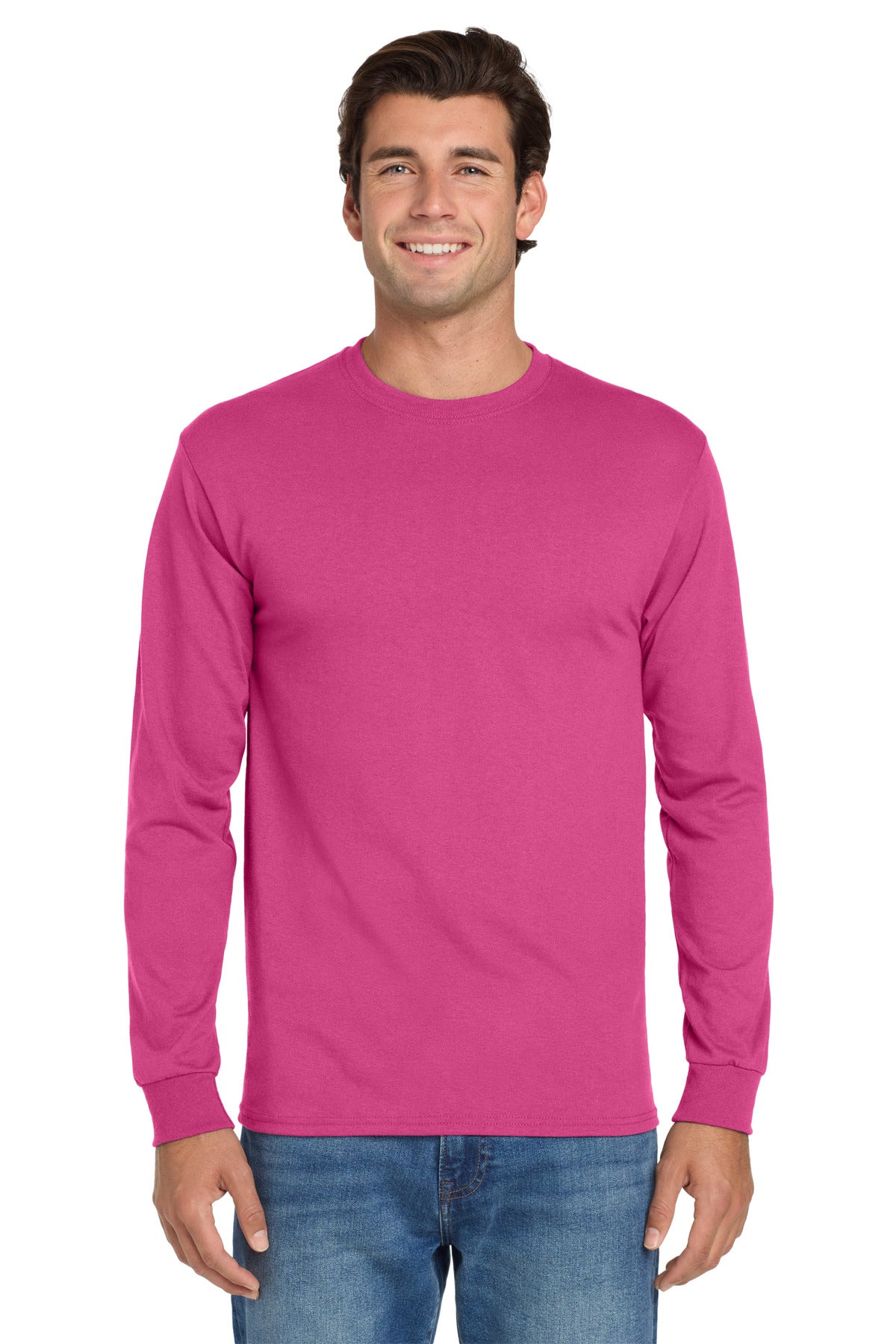 Jerzees® Dri-Power® 50/50 Cotton/Poly Long Sleeve T-Shirt - Cyber Pink - S